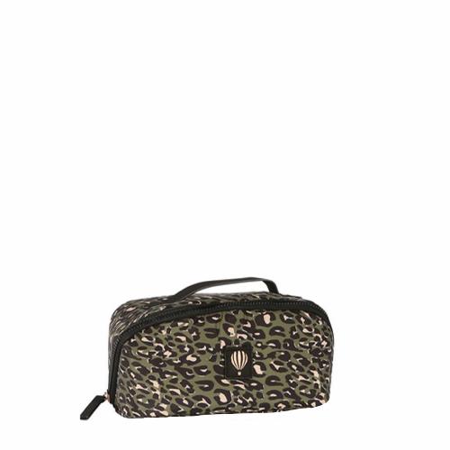 Trousse de toilette tendance léopard - FAUVETTE Kaki