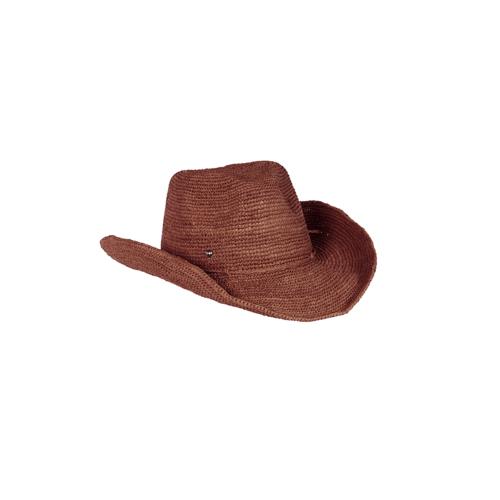 Chapeau en crochet raphia bords modulables esprit cowboy- Ranchoa Café