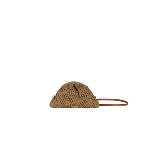 Sac porté travers Clip bag en raphia crocheté - BOURSANOA Ecru