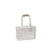 Sac cabas irisé tendance en corde avec pochon amovible  - CABALUX Ecru