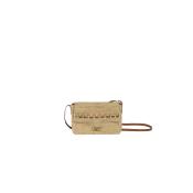 Sac porté travers avec rabas tresses fantaisie - KOLOA  Ecru / Fuschia