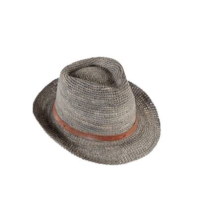 Chapeau raphia Salino Gris - l'Atelier du Crochet