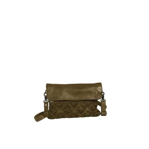 Porté travers en cuir macramé - ANTOINE MACRAME Olive