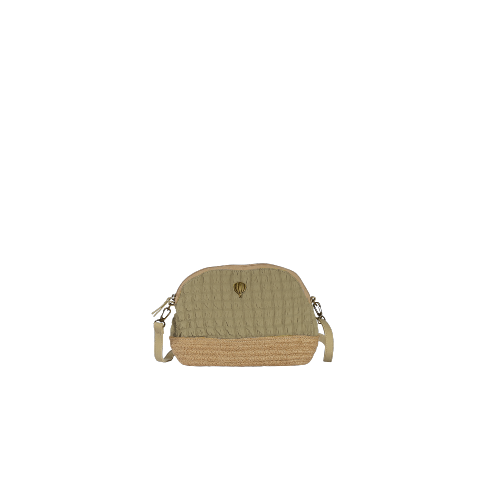 Sac porté travers demi-lune tissus gaufré tendance - GAUFRETTE Taupe
