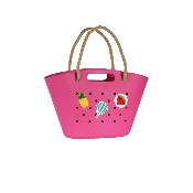 Grand panier coloré en plastique décoré de pins amovibles - PINSA Fuchsia