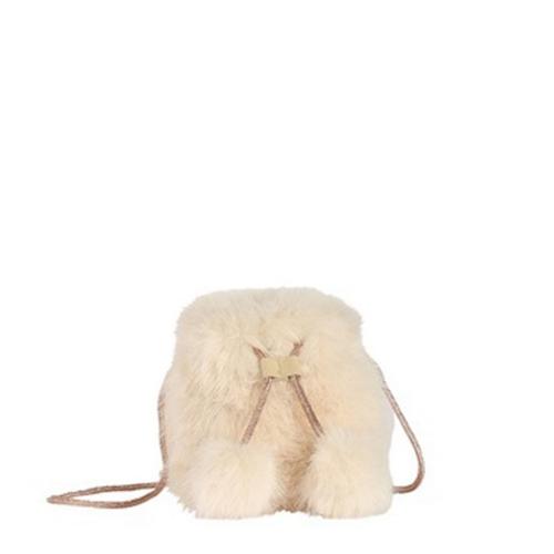 Petit sac à dos enfant effet fourrure - PANPAN Ecru