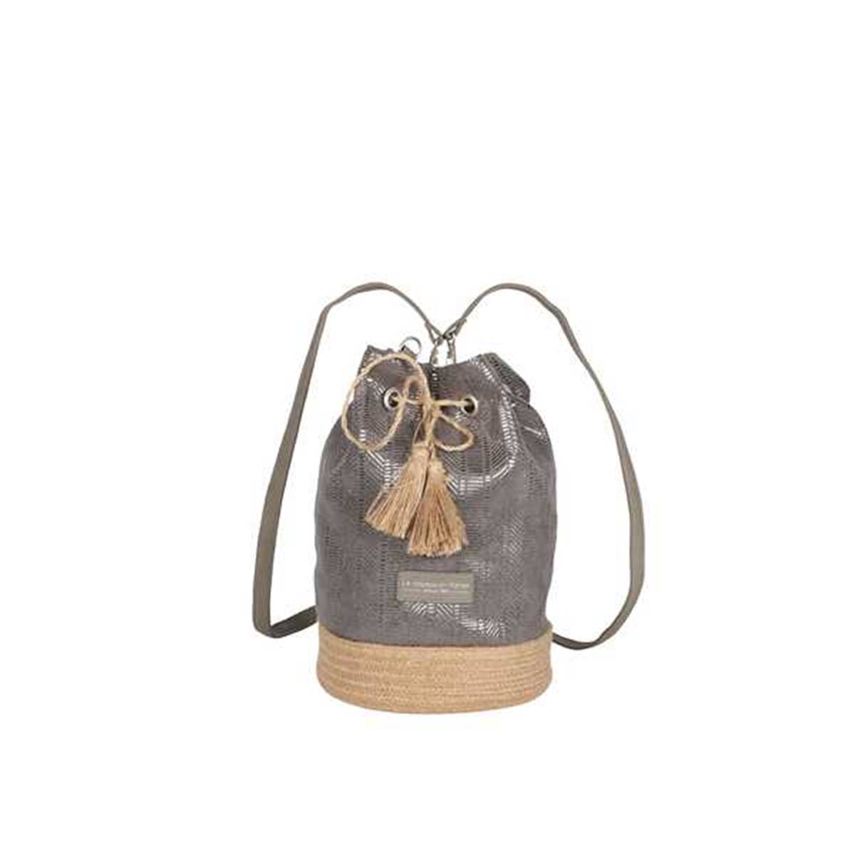 Sac à dos tendance brillant motif ethnique - HILTON Gris