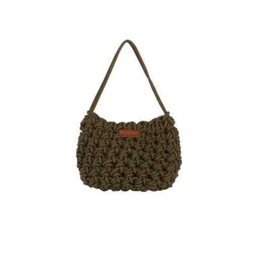 Sac porté épaule corde colorée - CORDALINE Kaki