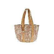 Cabas tendance en jute et cuir - AMANDORO Argent
