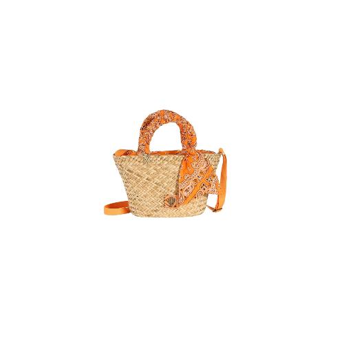 Petit panier tendance à poignées bandana – COWGIRL Orange