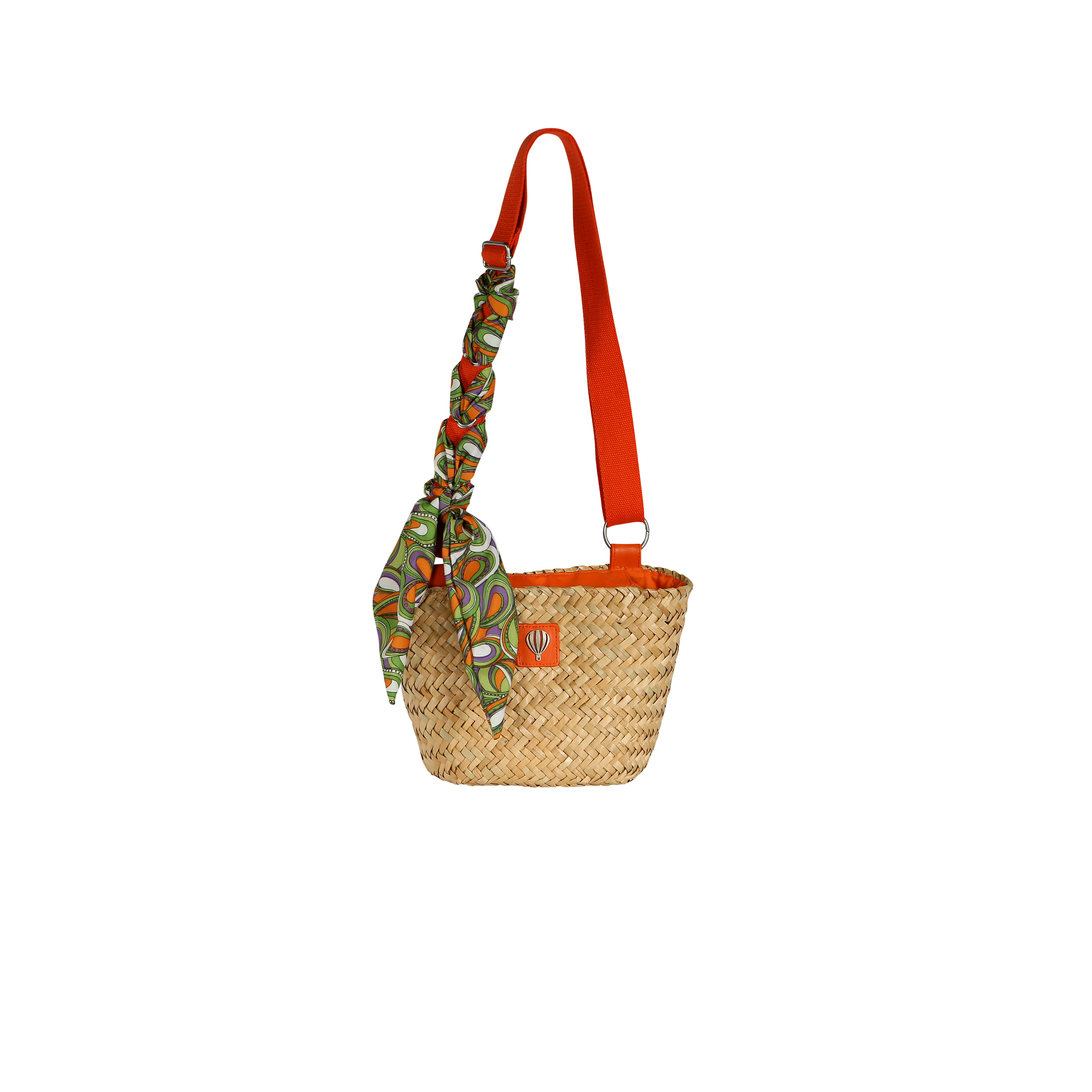 Petit panier tendance avec anse et foulard amovible - PANY Orange