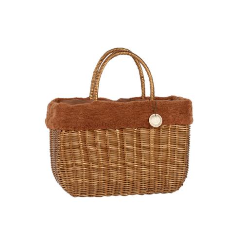 Panier Plastique doré fausse fourrure et médaille - MOSCOUBIJOUX Camel Large
