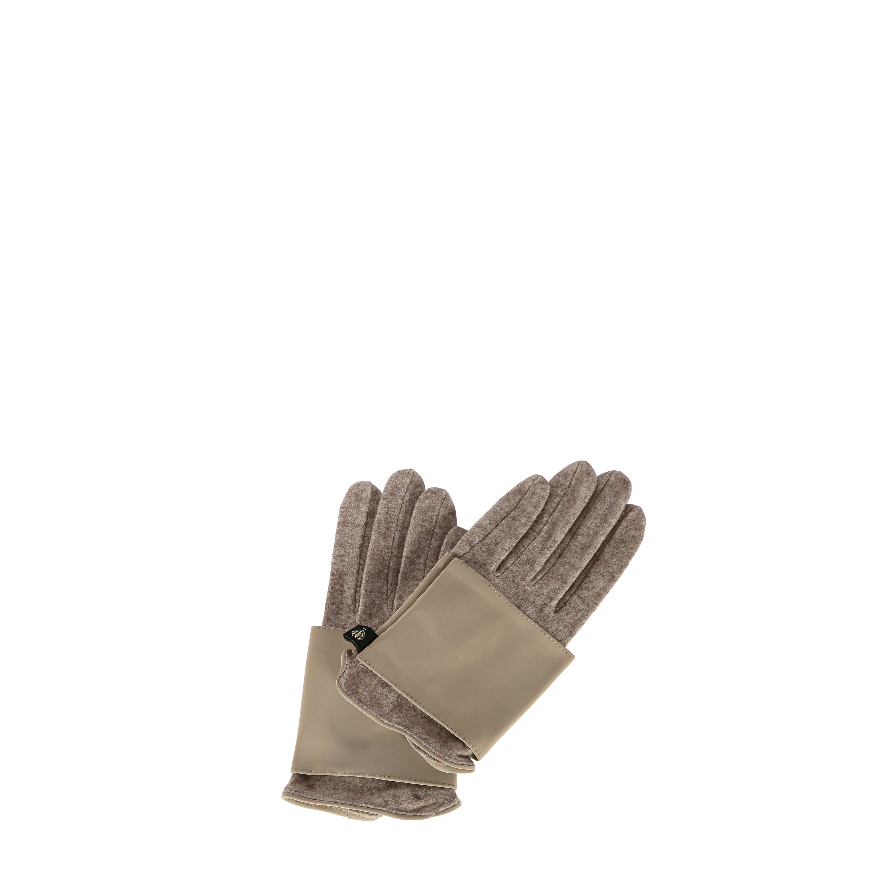 Gants tendance bimatiere effet caoutchouc - MANITCHOU Beige