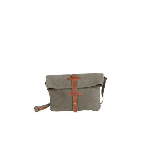 Sac porté travers mixte détail cuir - SAM Kaki