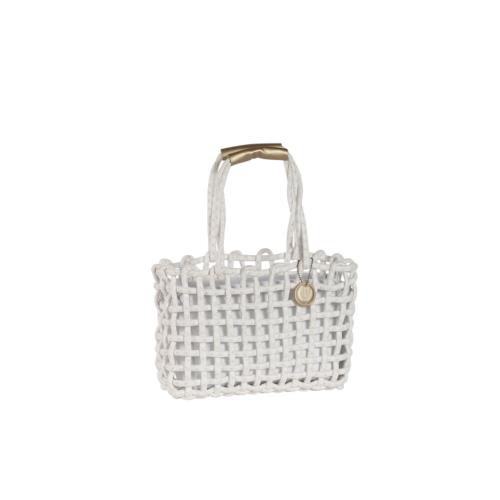 Sac cabas irisé tendance en corde avec pochon amovible  - CABALUX Ecru