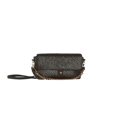 Sac forme baguette porté travers anse courte chaîne- REVEILLON Gris Anthracite