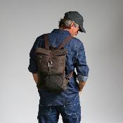 Sac à dos homme tendance effet caoutchouc - CONQUISTADOR Anthracite