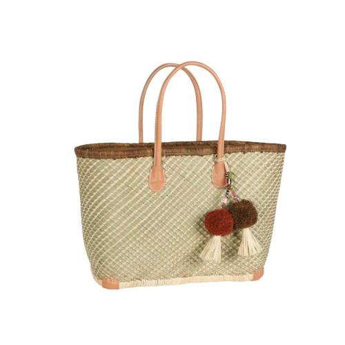 Panier avec bordure colorée - TISSAO- Canelle Medium
