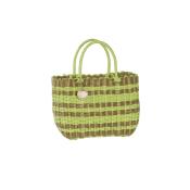 Panier Scoubidou bicolore glamour à rayures - LUXIDOU Vert Small