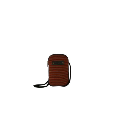 Sac téléphone tendance rayé - CARLI caramel