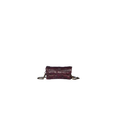 mini porté travers cuir tendance esprit soiréee - LEO Rivets Bordeaux Metallisé