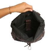 Sac à dos homme tendance effet caoutchouc - CONQUISTADOR Anthracite