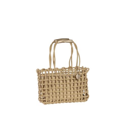 Sac cabas irisé tendance en corde avec pochon amovible  - CABALUX Beige