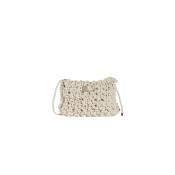 Sac porté travers tendance en corde tricoté irisée - MINUX Ecru