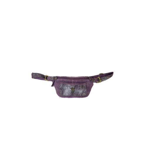 Banane tendance en cuir poche effet serpent irisé - REPTILANE  Myrtille