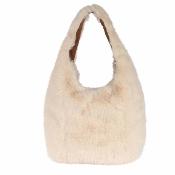 Grand sac effet fourrure tendance - PELLI Beige