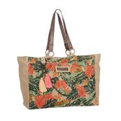 Sac porté épaule jute imprimé tropical tendance - JUNGLE TRIP Jaguar