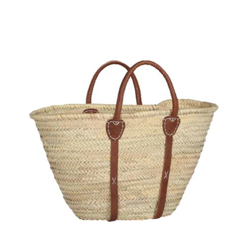 Panier de marché anses et bandes en cuir – TEHLA Naturel