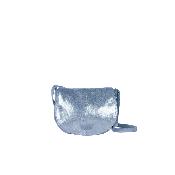 Besace ronde porté travers cuir irisé - LUMINO Bleu Jeans