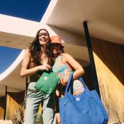 Grand sac de plage tendance en éponge- PATOU Bleu