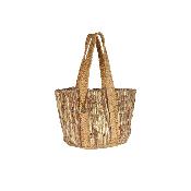 Cabas tendance en jute et cuir - AMANDORO Argent