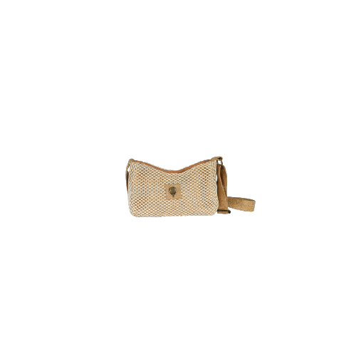 Sac porté travers anse ajustable filet tendance et jute irisée - STEPHANIE  Beige