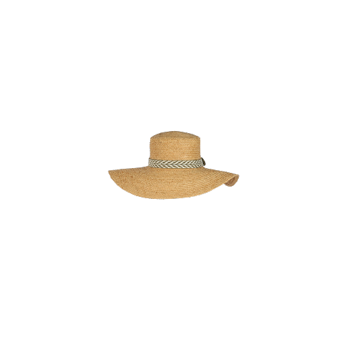Chapeau bord long tendance ajustable tressé en raphia  - CAPARIS Kaki