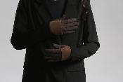 Gants tendance bimatiere effet caoutchouc - MANITCHOU Beige