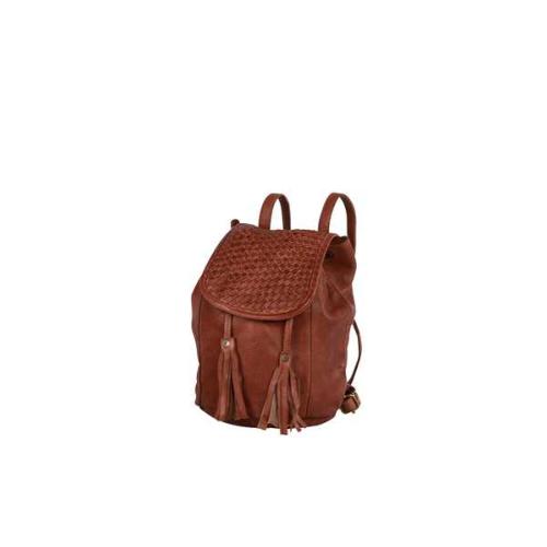 Sac à dos tissé en cuir - OCTAVE TISSE Cognac