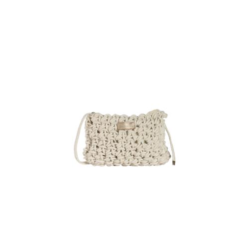 Sac porté travers tendance en corde tricoté irisée - MINUX Ecru