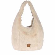 Grand sac effet fourrure tendance - PELLI Beige