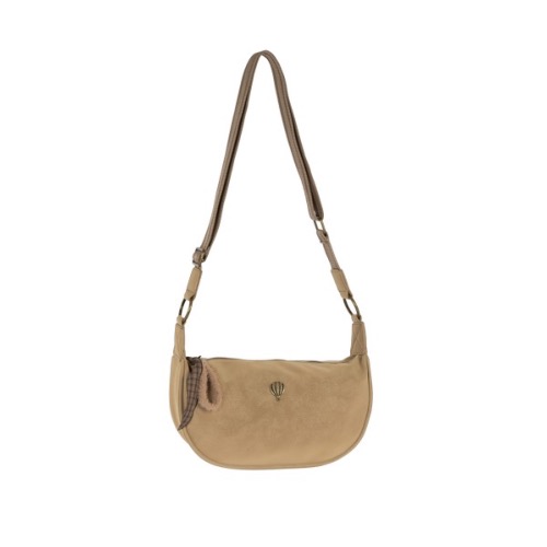 Demi-lune effet caoutchouc duveté doublure fantaisie - BANDY  Beige