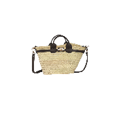 Petit panier chic et tendance anse en cuir - ERNESTINE  Noir