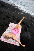 Drap de plage en microfibre coloré - PLAYA Bleu