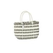 Panier Scoubidou bicolore glamour à rayures - LUXIDOU Argent Mat Small