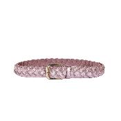 Ceinture tressée cuir irisé - CELESTILUX Rose poudré