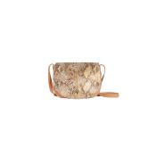 Sac porté travers tendance en cuir rabat serpent brillant - LUPY Pêche