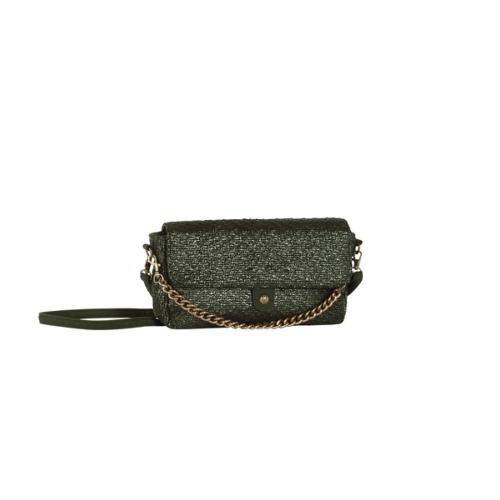 Sac forme baguette porté travers anse courte chaîne- REVEILLON Kaki