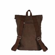 Sac à dos homme tendance effet caoutchouc - CONQUISTADOR Moka