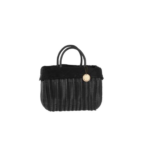 Panier scoubidou rebord matelassé tendance - SCOUBIDOUNE Medium Noir